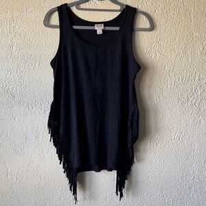 Mossimo Supply Co. Black Fringe Tank Top